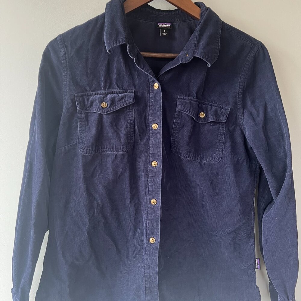 Patagonia Navy Corduroy Long Sleeved Shirt